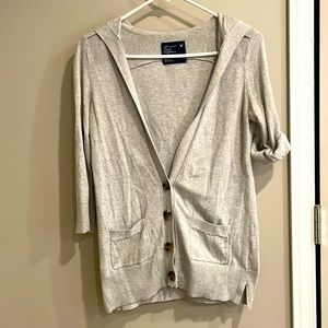 American Eagle small 3/4 sleeve hooded cardigan